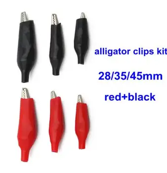 

60pcs alligator clips 28mm 35mm 45mm crocodile clips 3 values x 20pcs(red+black each 10pcs) alligator clips kit