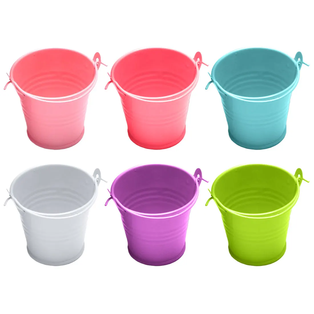 

Mini Metal Bucket Flower Pot Succulent Plant Flowerpot Wall Vertical Hanging Bucket Iron Holder Basket Colorful