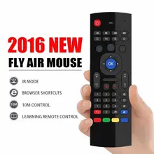 AKASO Factory Direct price MX3 2.4GHz 6 in 1 function Wireless Full keyboard Fly Air Mouse Remote For Android Smart TV BOX Kodi