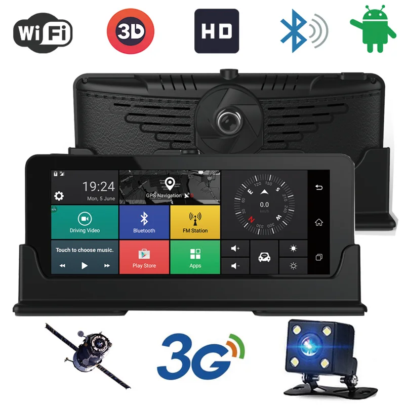 3G 7 inch Car GPS Navigation Bluetooth Android 5.0 RAM 1G ROM 16G
