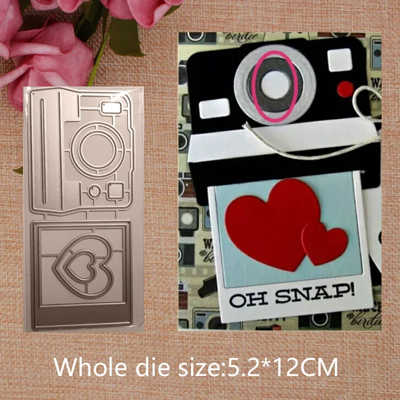 

Camera Metal Cutting Dies Stencils for DIY Scrapbook Photo Album Paper Card Decorative Craft Embossing Die 5.2*12cm