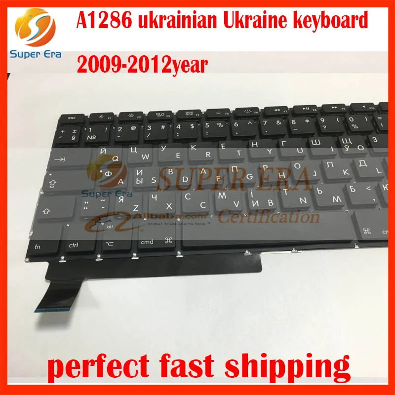 5 шт./лот украинский Украина клавиатура для MacBook Pro 1" A1286 Украина клавиатура Unibody 2009 2010 2011 2012 год