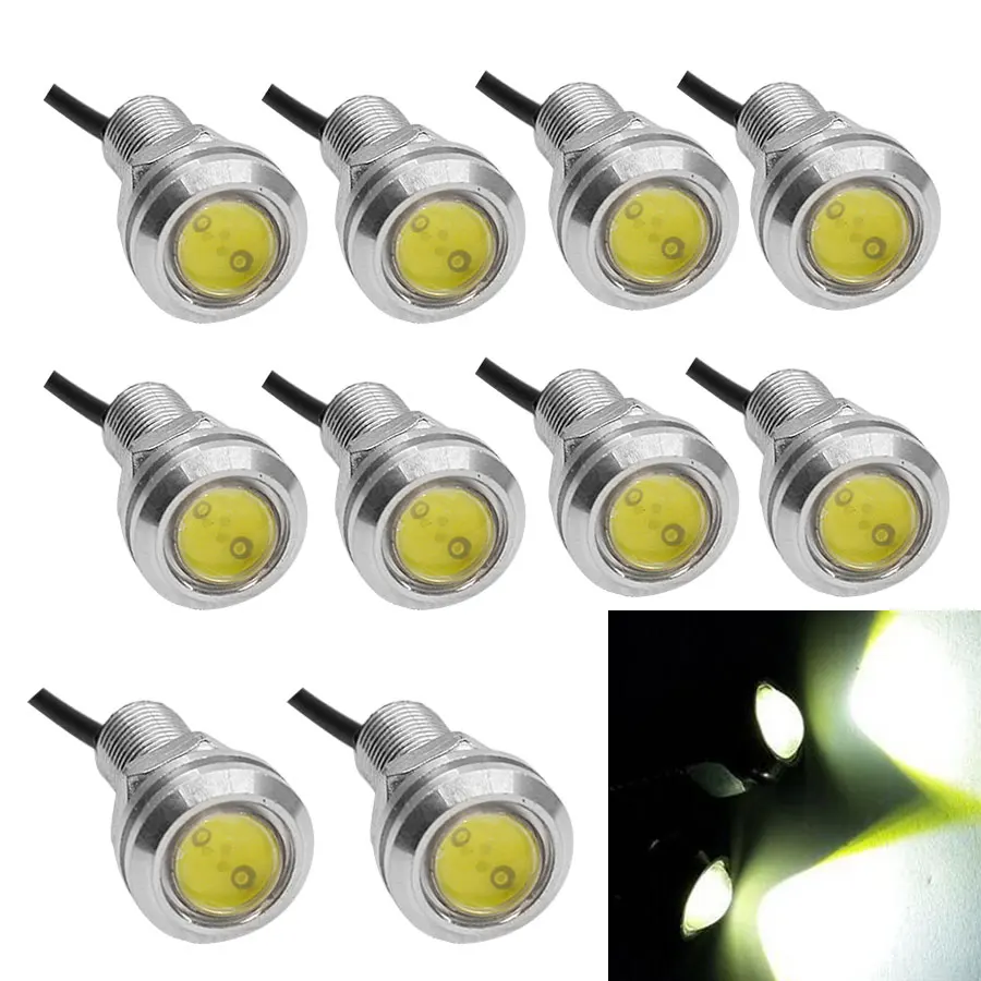 

YCCPAUTO, 10 шт., серебряный корпус, диаметром 18 мм, фонарь, лампы головного света, 3 Вт, монолитный блок светодиодов, ДХО, 12 В, белый, цвет, синий, желтый