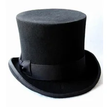 17 см(6,67 дюйма), черная шерсть, женская и мужская верхняя шляпа, шляпа-федора, фетровая шляпа, винтажные, модные, вечерние, церковные шляпы, стимпанк шляпа, сделай сам