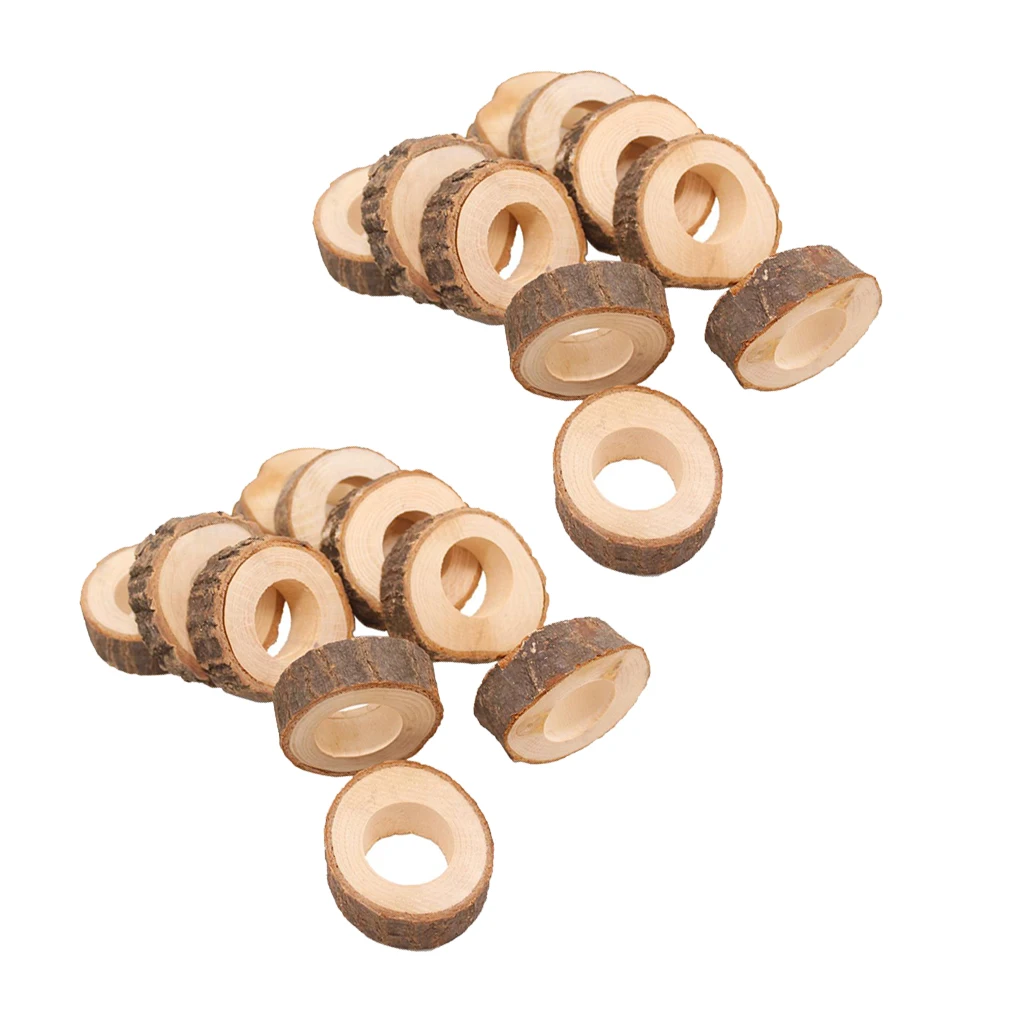 

20 Pieces Napkin Rings Cloth Napkin Serviette Holder Wedding Banquet Dinner Decor