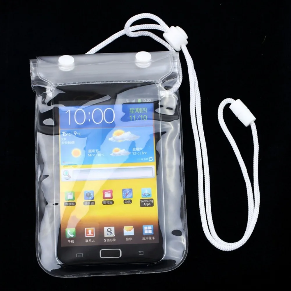 

5 Pcs New Mobile Phone Waterproof Dry Bag Case Cover Rope Transparent Pouch With Scrub for Smartphones