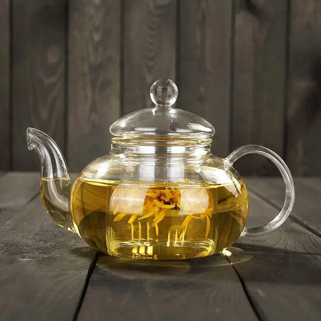 600ML Heating Teapot Large Capacity Kettle Heat Resistant Glass Cup
