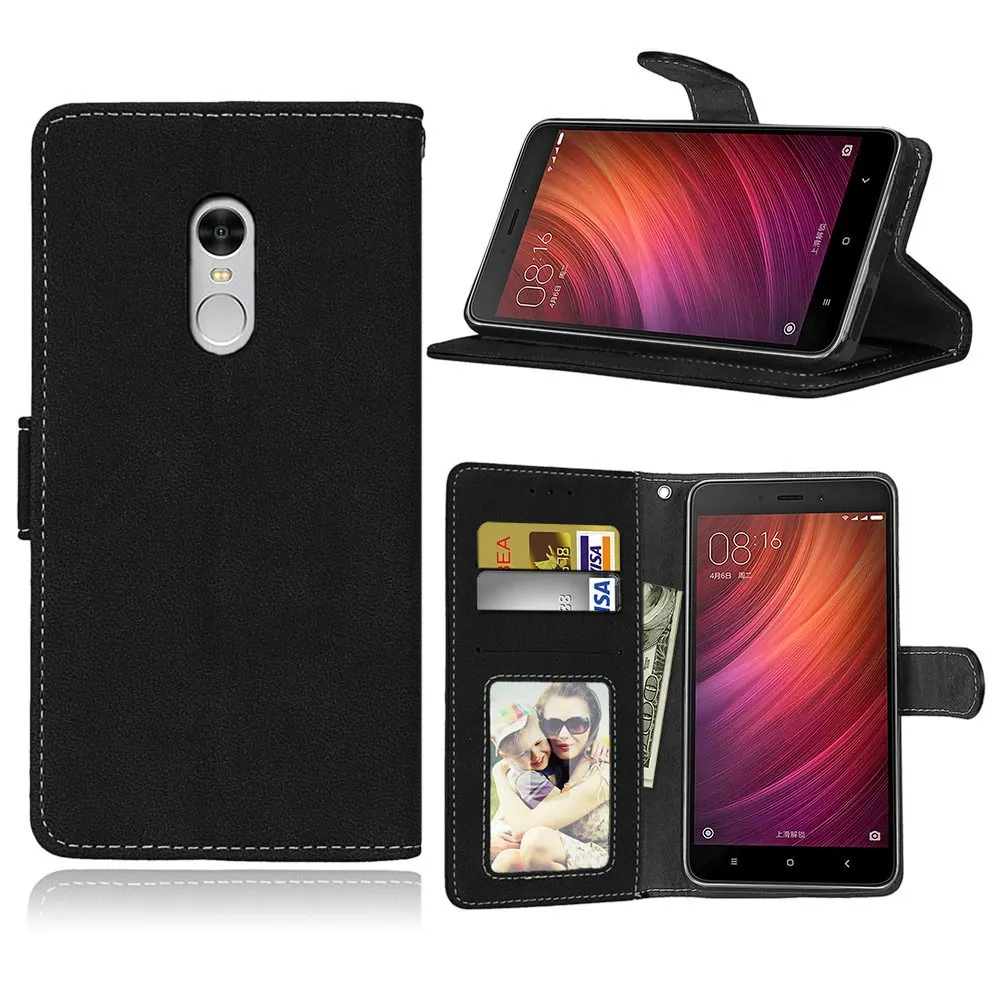 

Phone Case For Xiaomi RedMi Note 4 Cover For Xiaomi RedMi Note 4 Retro Scrub Holster PU Flip Wallet Leather Case