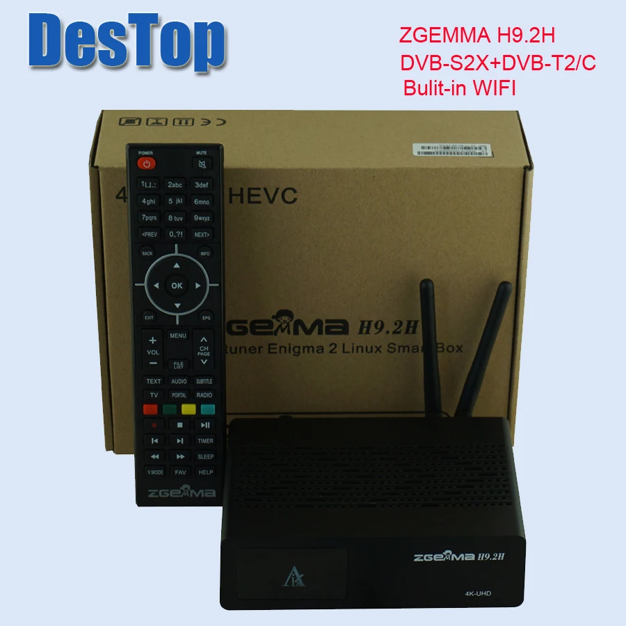 Оригинальная версия 4 к UHD телеприставка ZGEMMA H9.2H Linux OS DVB-S2X+ DVB-C/T2 тюнеры HEVC/H.265 декодирование bulit в wifi