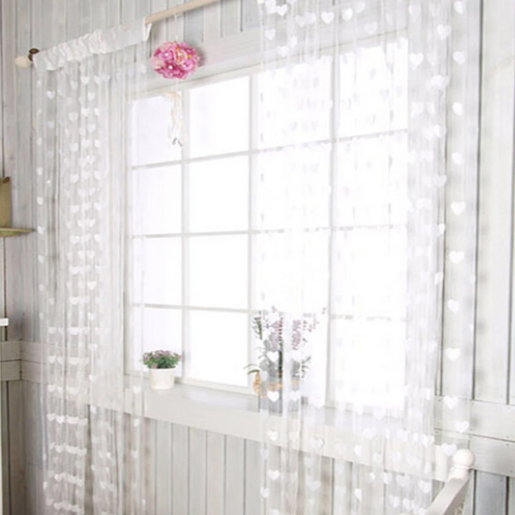 

Home & Kitchen 200cm x 100cm Silk String Curtain blinds Window Door Divider Curtains Valance Window kitchen curtains