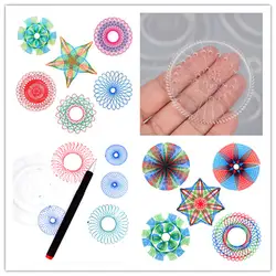 3 ручки линейки для рисования, Spirograph Deluxe набор спиральные конструкции устройство для блокировки и колеса, взрослых детей развивающие