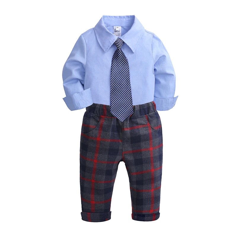 2018 autumn baby boy clothes child gentleman suit bow tie+t-shirt+pant 3 piece clothing set for 2-6 years kid boy outfits