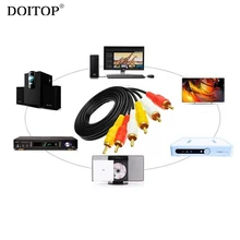 DOITOP TV Cable 3RCA Male to 3 RCA Male Audio Video AV Cable Plug for FC