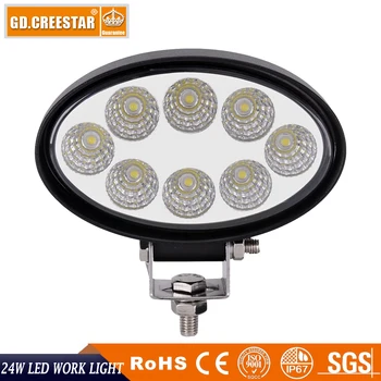 

24W Led Work Light 12V 24V Oval led lights Flood Beam for John Deere Tractor Truck Car SUV ATV 8 LEDs 24W Led Working lamp x1pc