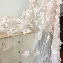 Белая стереоскопическая аппликация на руку чистая кружевная ткань свадебное платье длинная юбка DIY аксессуары