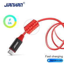 

USB Type C Cable 3A Fast Charger JianHan USB C to USB 2.0 Charging Strong Braided for Xiaomi Samsugn 5X/6P ZUK LG High Quality