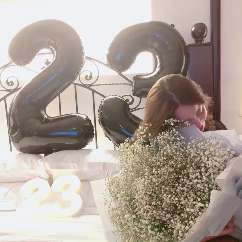 

40inch Black Number Balloon foil balloons 0 1 2 3 4 5 6 7 8 9 Black Birthday Anniversary celebration Baby Shower party balloons