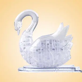 

3D Crystal Puzzle Jigsaw Model DIY Swan IQ Toy Gift Furnish Gadget Kids