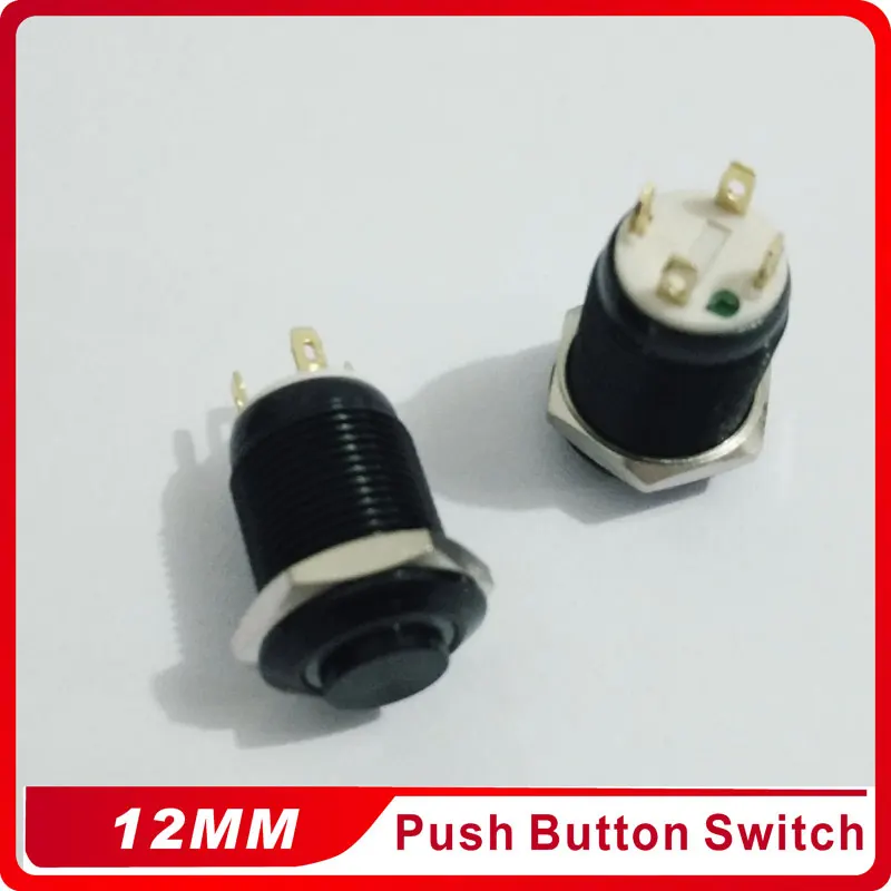 

12mm Metal Momentary Push Button Switch LED 3V 5V 12V 24V 220V Alumina Waterproof Car Auto Engine PC Power Start High Round