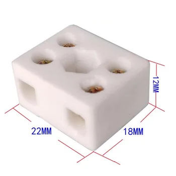 

High Temperature Ceramic Terminal Block 2P Connector High Power 30A X 20
