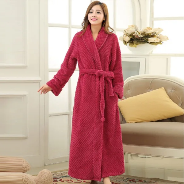 2016 New Winter Women Bathrobes Long Style Ankle Length Dressing Gown