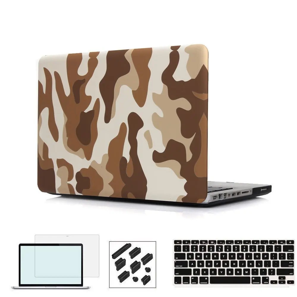 rygou capa camuflada protetor de tela com teclado para macbook air pro retina polegadas laptop