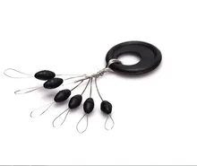 Good deal 10 Pcs 6 in 1 Black Rubber Oval Bead Ring Fishing Bobber Stopper