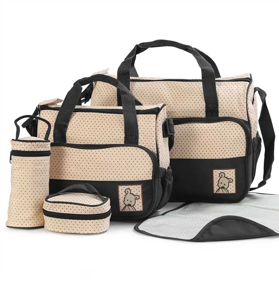 Cuidados com o Bebê Bolsas de Fraldas Bolsa de Fraldas Multifuncional Mãe Grande Capacidade Mochila Maternidade Mudando Infantil 5 Pçs - Set 18 Mãe Grande Capacidade Mochila Maternidade Mudando Saco de Fraldas Infantil