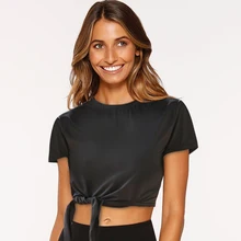 Женский топ для фитнеса, йоги, топ для спортзала, майка для тренировок, сексуальный спортивный топ, черно-белая женская футболка, укороченный топ, рубашка для бега, одежда