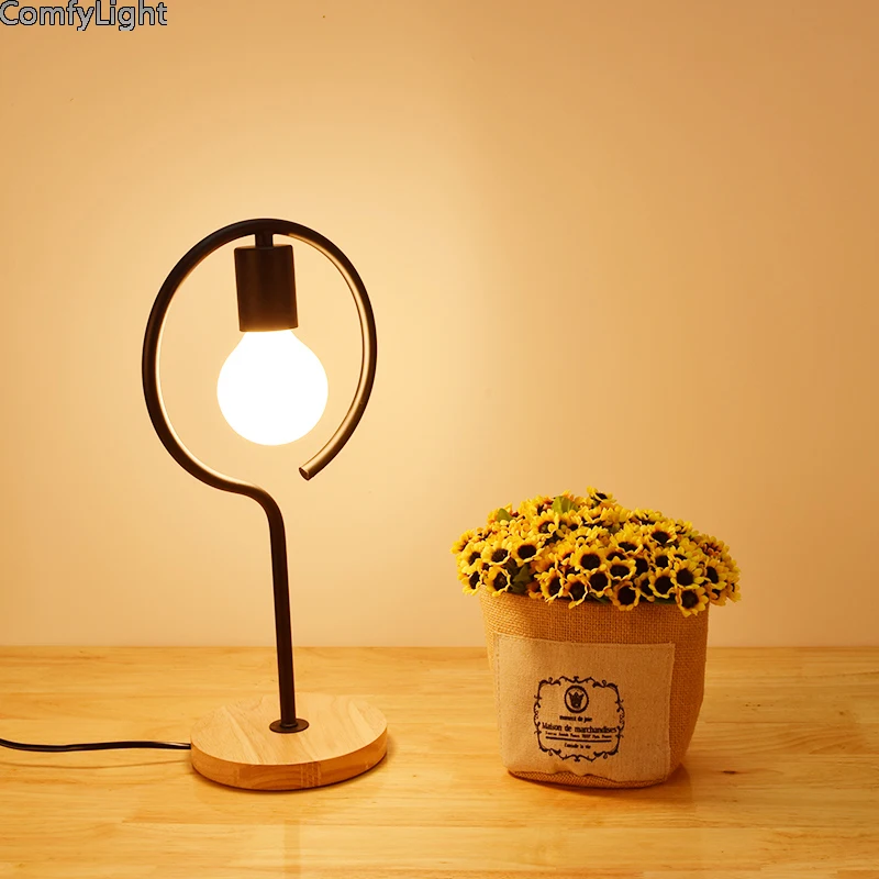  Retro led Table Lamp Romantic desginer iron lampshade Modern Dimmable Desk Lamp Home Romantic Readi