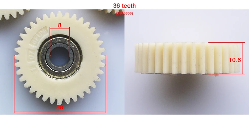 3 шт. 36 зубьев 38 мм нейлоновое электронное моторное колесо 8FUN gear Электрический велосипед трехколесный велосипед 608 Z шарикоподшипник цилиндрические шестерни