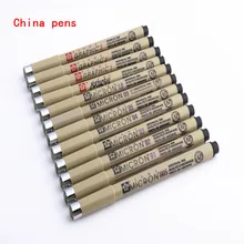 12 шт. роскошный Водонепроницаемый Pigma Micron иглы тонкая грань черный фломастер для скетчей для Дизайн кисть манга рисования манга товары для рукоделия