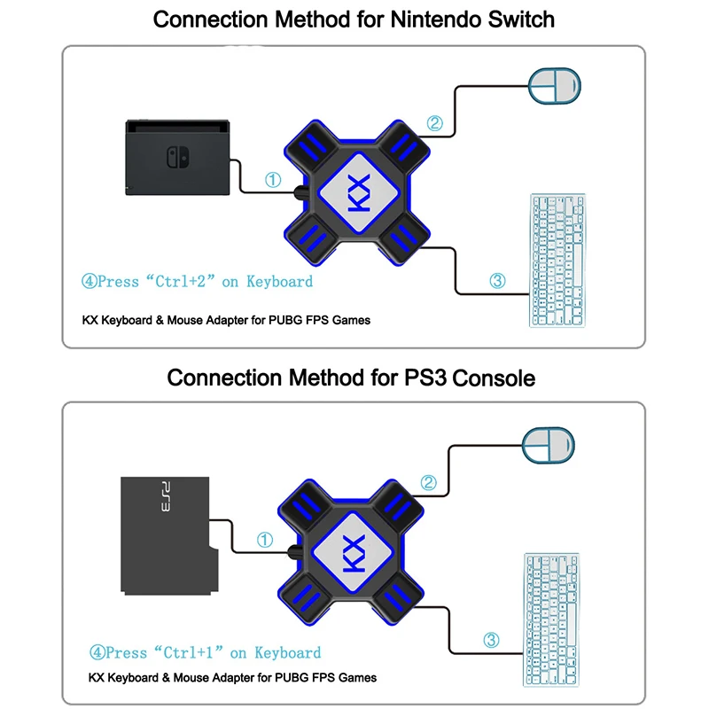 Адаптер для игровых контроллеров KX USB конвертер видеоигр клавиатуры мыши