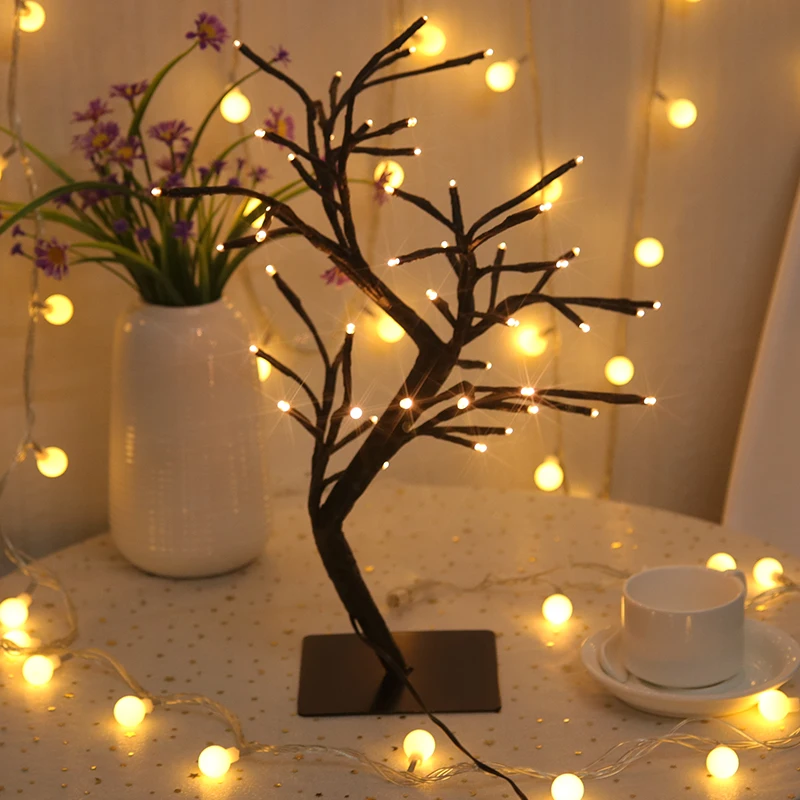 Домашний Декоративный светодиодный светильник на елку, Ночной светильник, настольная лампа, Рождественская фея, свадебное украшение, внутреннее освещение, Luminarias