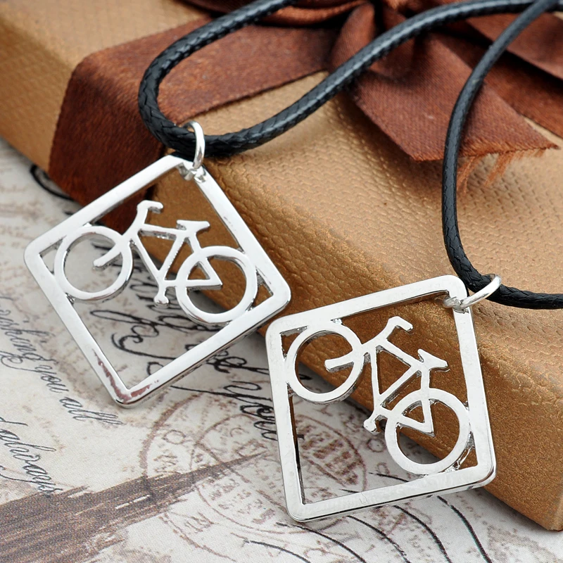Buy Bicycle Bike Necklace Jewelry Leather Necklace