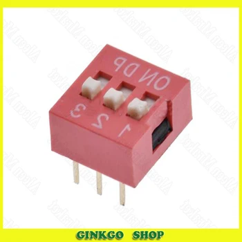 

1000pcs/lot Red DIP Switch 2.54mm Spacing 6Pin 3Position DS Slide Type Encode Switch