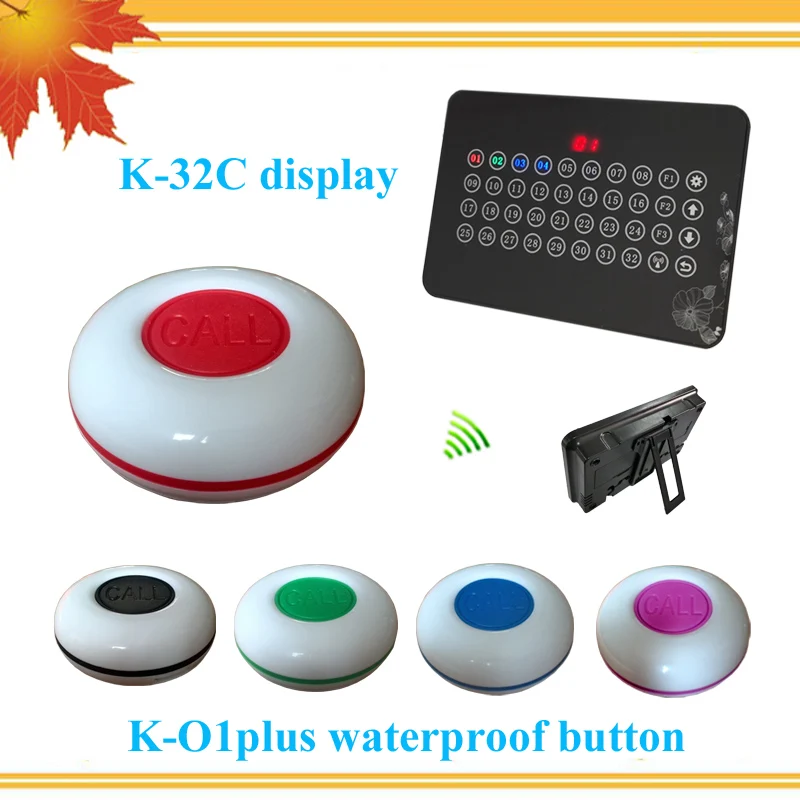 simple wireless waiter call system 2pcs LED display and 15 pcs wireless calling bellin Pagers