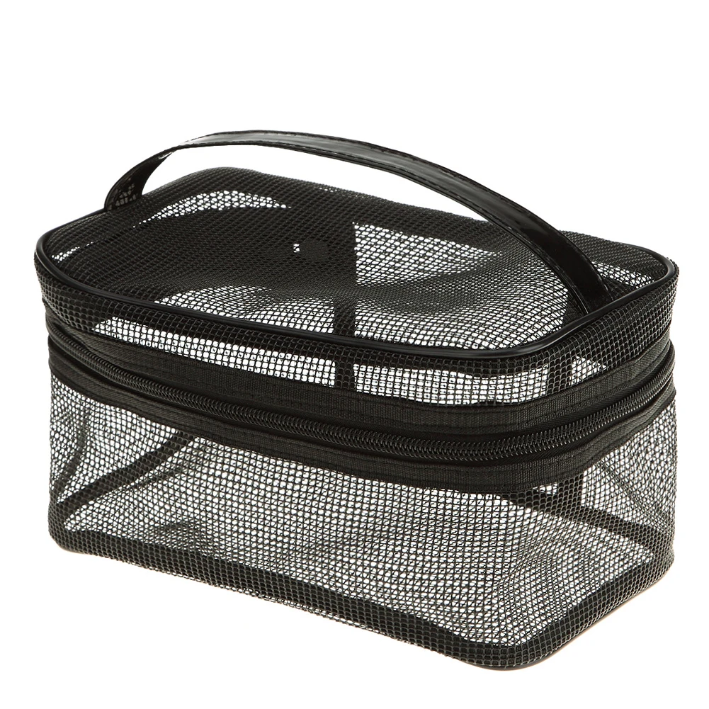 Travel Lady Mesh Cosmetics Bag Women Toiletry Portable Purse Organizer