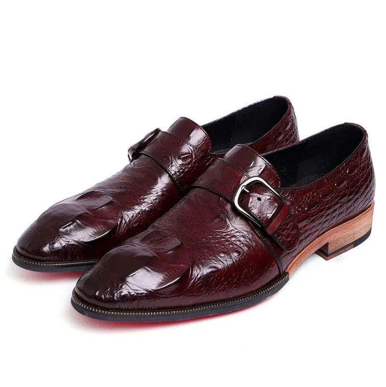 En Hommes Marque Mariage Cuir D'affaires 2 Noir 1 Rouge Js Robe Soirée Conchyliculture Boucle De Chaussures Véritable Costume a0092 zrCntwrq
