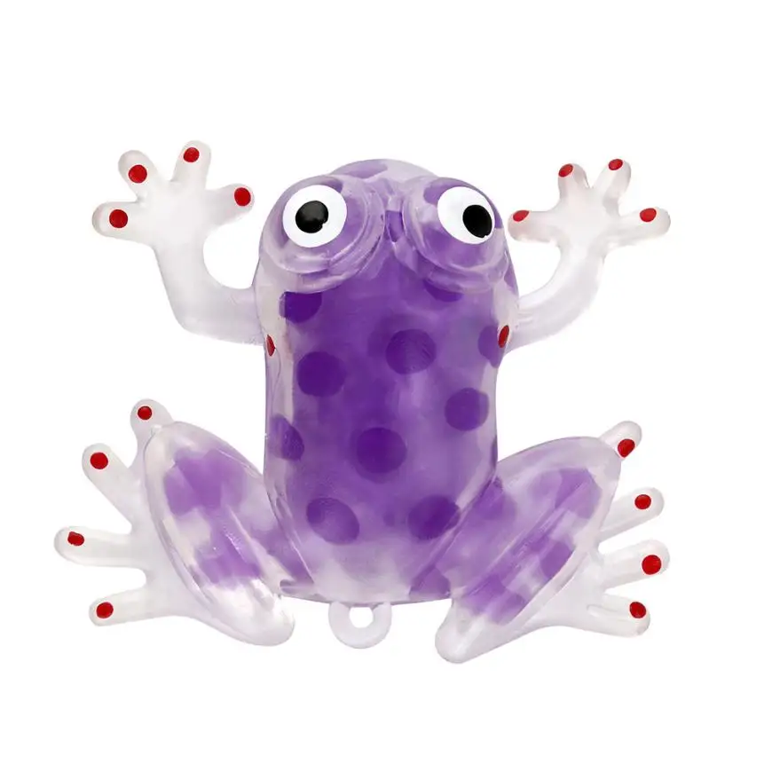 Пушистый Slime animol Новинка 6 см из бисера, мячи для снятия стресса на заказ липкий Squeeze лягушки сдавливания, игрушка для снятия стресса, игрушки для детей, подарок ясно слизи T116 - Цвет: Purple