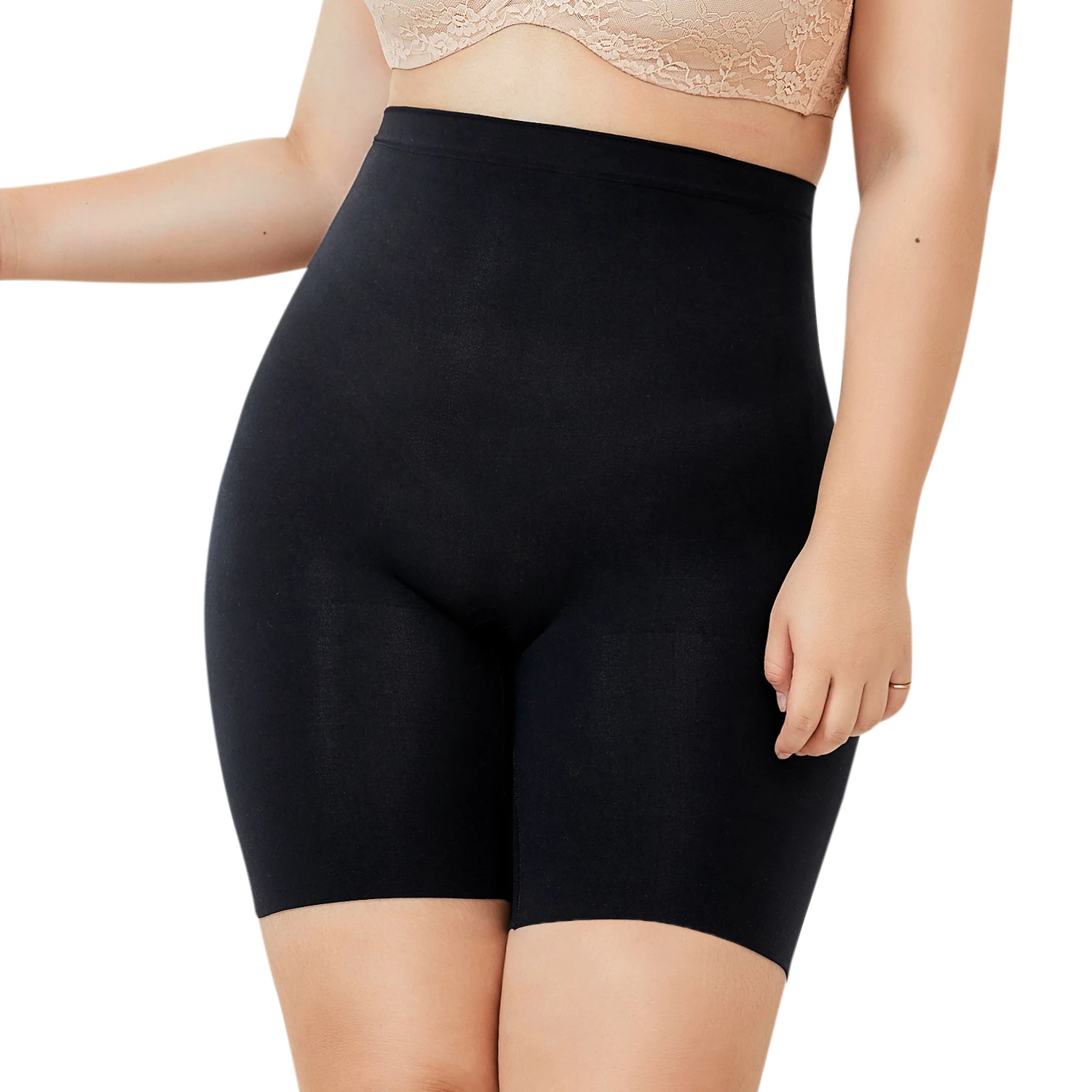 DELIMIRA женские трусики размера плюс с контролем живота, облегающие шорты, Корректирующее белье - Цвет: Black01