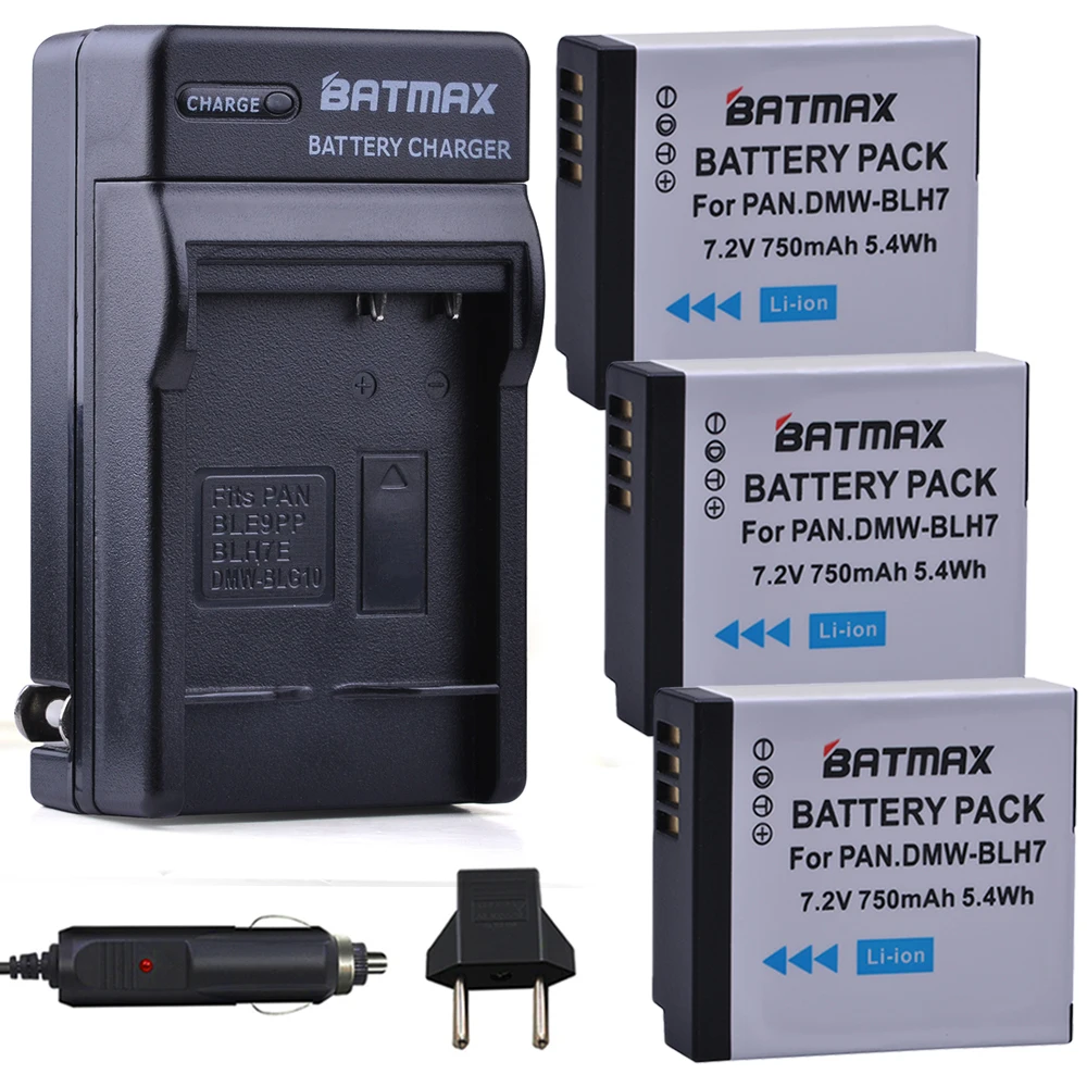 

3Pcs DMW-BLH7 BLH7 DMW-BLH7PP DMW-BLH7E Battery + Charger for Panasonic Lumix DMC-GM1, GM1, DMC-GM5, DMC-GF7,DMC-GF8, GF9, LX15