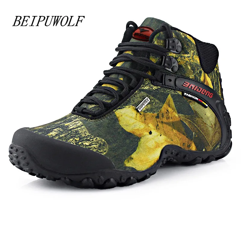 2016 Winter New Men's Plus Size 40-46 Waterproof Hiking Shoes Anti-skidding Mountain Sneakers High Top Outdoor Athletic Boots
