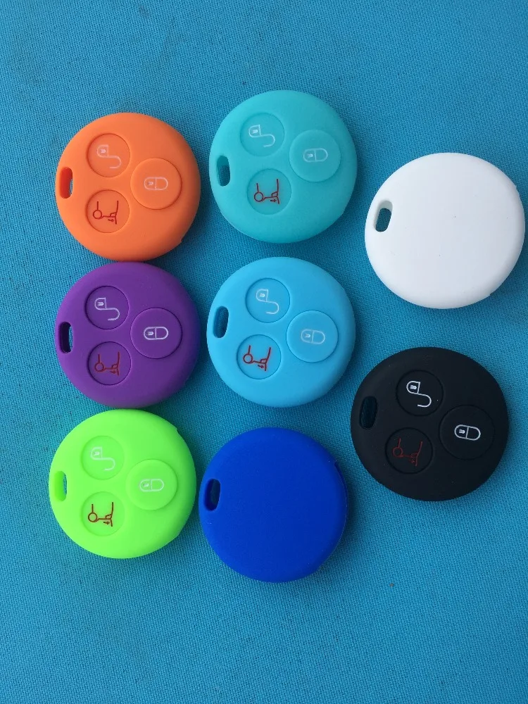 1Pcs Silicone Car Key Cover Case For Smart City Fortwo Roadster 3 Buttons Remote Accessories Parts