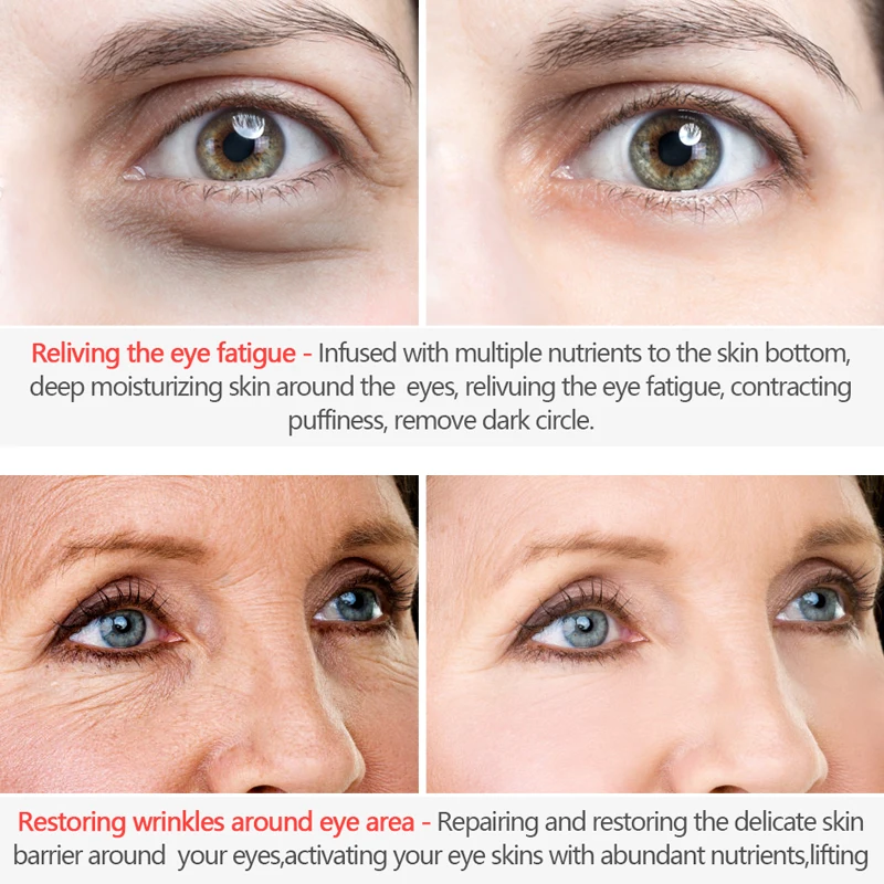 VIBRANT GLAMOUR 2Pcs Peptide Collagen Eye Cream Anti Wrinkle Anti Aging Serum Remove Dark Circle Against 2