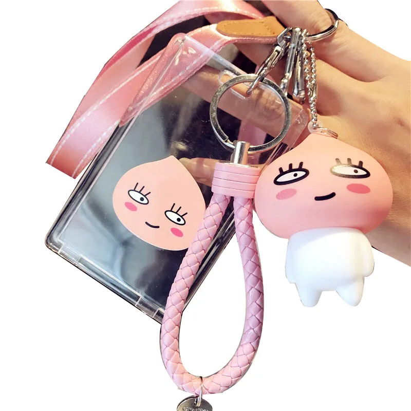 

HNXZXB Good Quality Bus ID Card Lanyard Candy Colors PU Necklace Vertical ID Holders for School Students Company Office Supplies