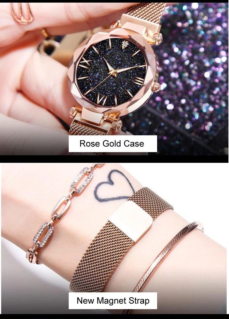 Роскошные женские часы с магнитным звездным небом Женские кварцевые наручные часы модные женские наручные часы Reloj Mujer Relogio Feminino
