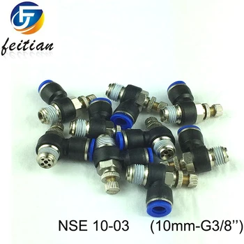 

40PC Pneumatic 10mm to G3/8'' PT Thread 90 Degree Quick Fitting blue/NSE 10-03