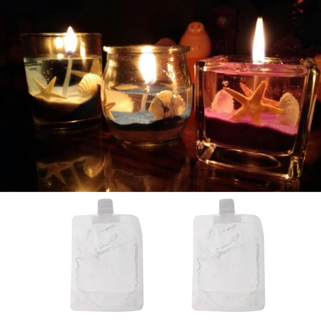2 Packs (100g Each) Highly Transparent Crystal Clear Jelly Candle Making Gel Wax Transparent DIY Candles Making Supplies