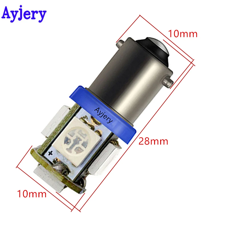 AYJERY высокое Мощность 100 шт. белый BA9S 5050 5 SMD T11 T4W Автомобильный светодиодный